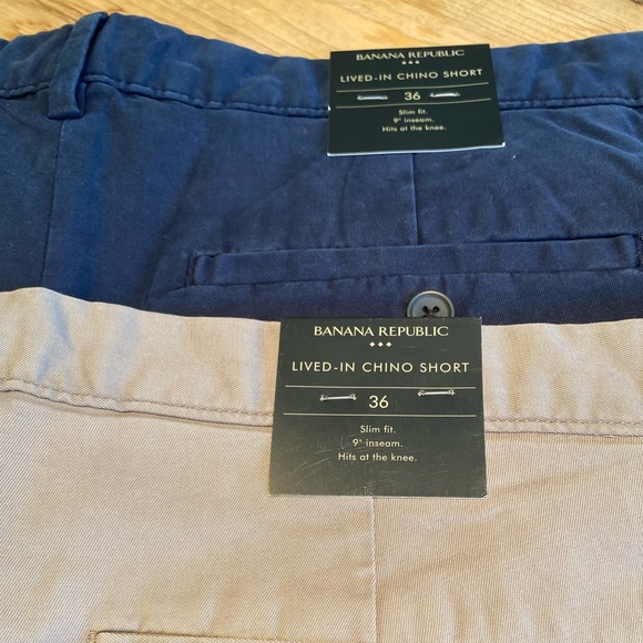 Banana Republic Lived-In chino shorts (2 pair, Grey/Navy) - Picture 7 of 8